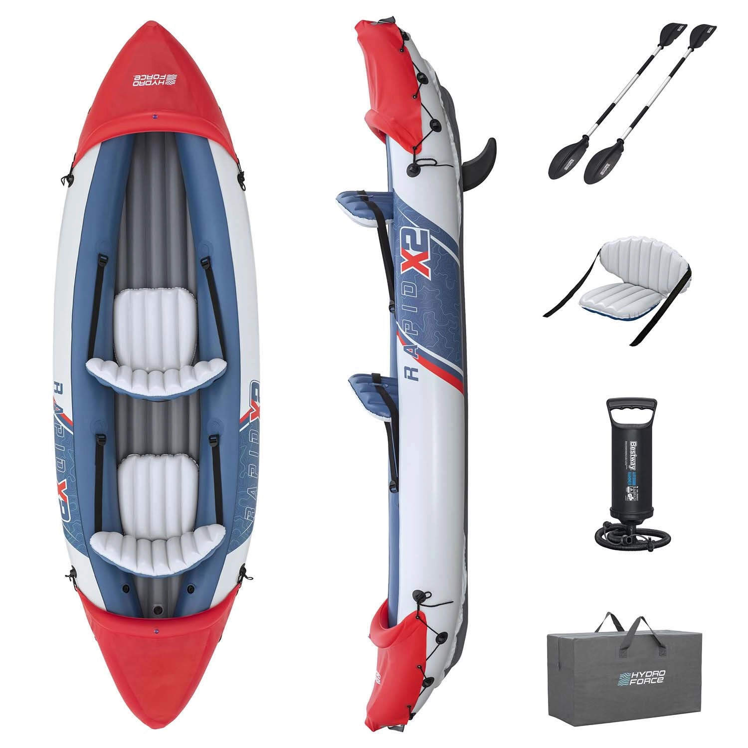 Nafukovací kajak HYDRO-FORCE Lite Rapid X2 pro 2 osoby 321 × 100 cm
