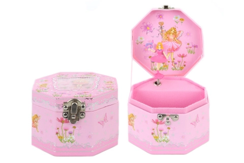 Šperkovnice hrací skříňka srdce s panenkou baletkou na natažení