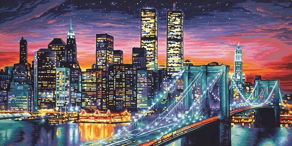 Diamantové malování Noční New York 30 × 40 cm