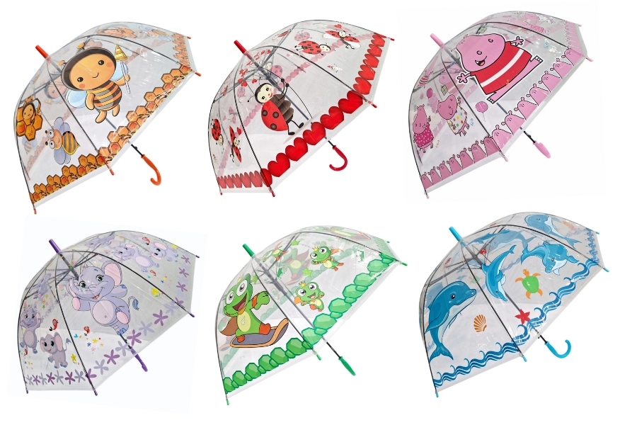 Dětský deštník s barevnými motivy