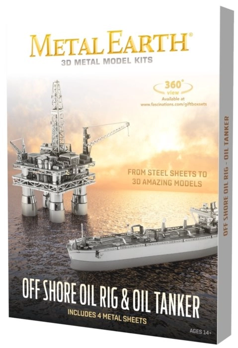 Metal Earth 3D puzzle ropná plošina a tanker – deluxe sada