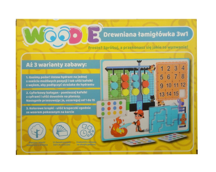 Dřevěná logická hra 3v1 Woodie