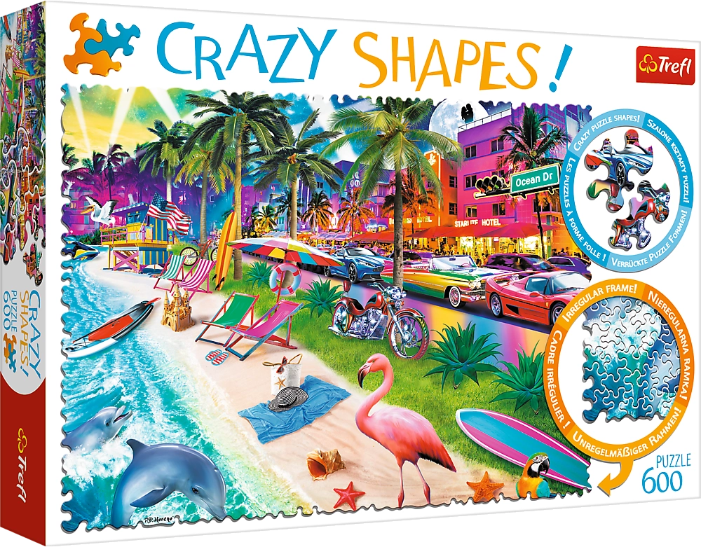 TREFL Crazy Shapes puzzle Pláž Miami 600 dílků