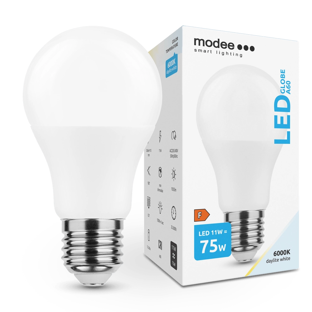 LED žárovka A60 11 W E27 1055 lm studená bílá – Modee Smart Lighting
