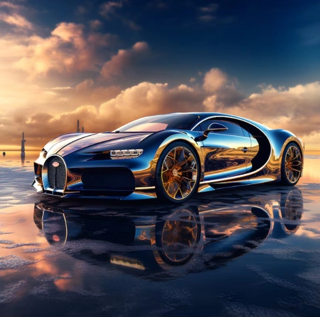 Norimpex Diamantový obrázek malování 30 x 40 cm Bugatti Chiron za soumraku