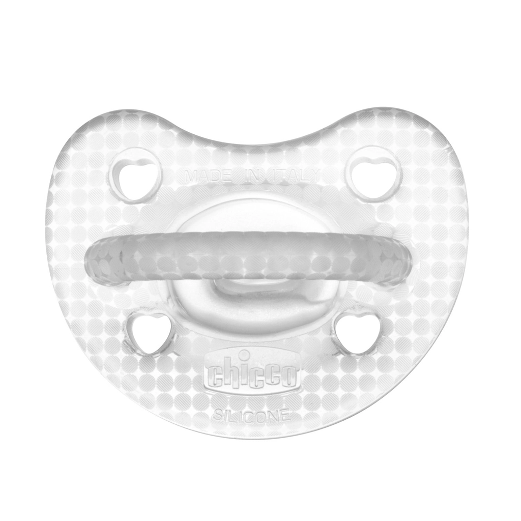 Levně Chicco dudlík Physioforma Luxe celosilikonový 2–6 m, crystal, 2 ks