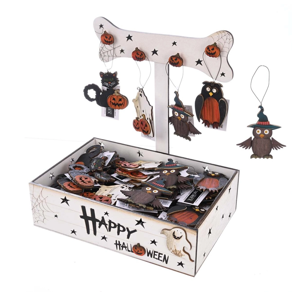 Závěsná dřevěná dekorace Halloween – 4 varianty