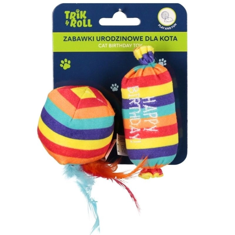 Narozeninová sada hraček pro kočky 2 ks