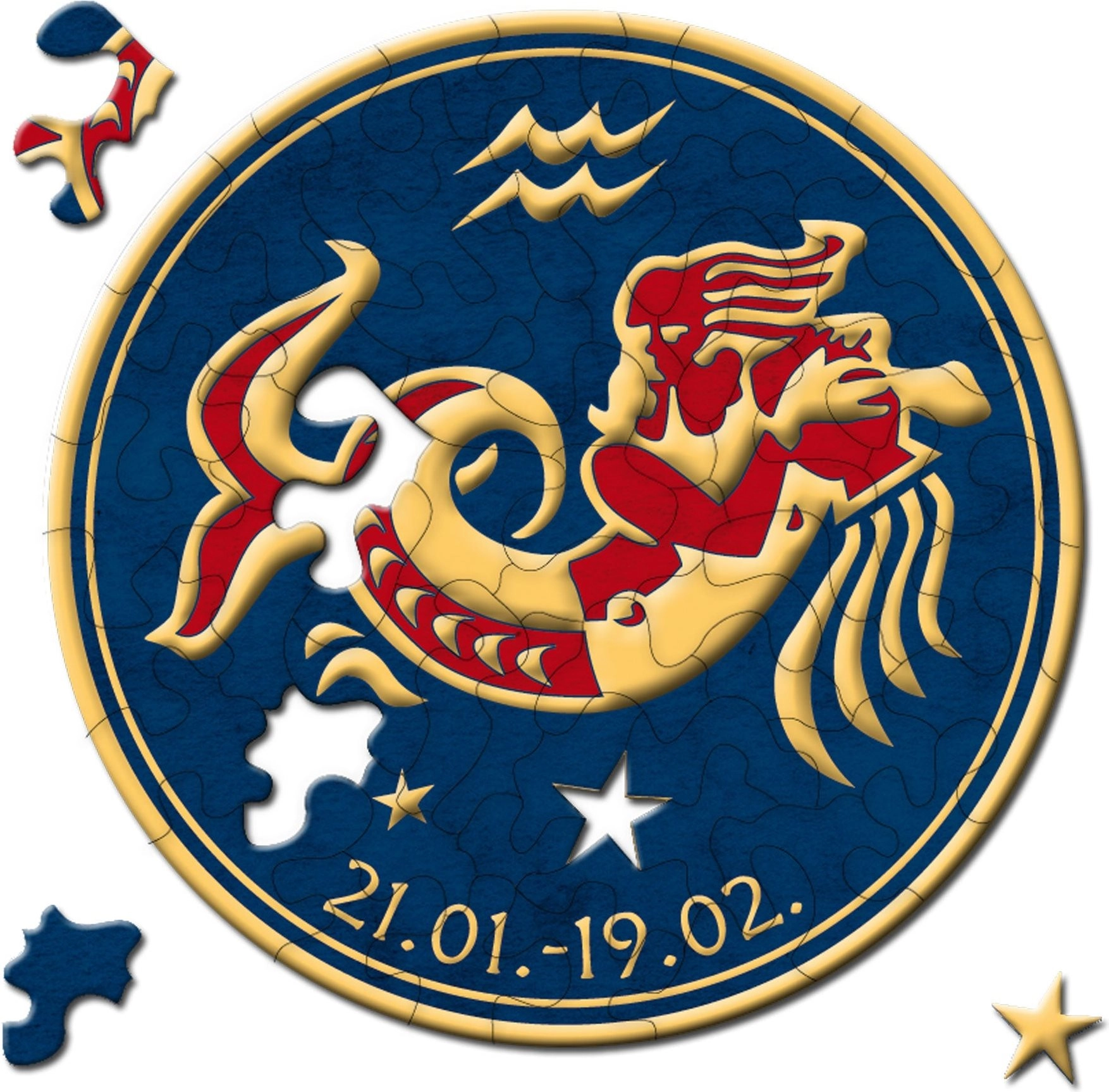 Kulaté puzzle zvěrokruh: vodnář 33 dílků