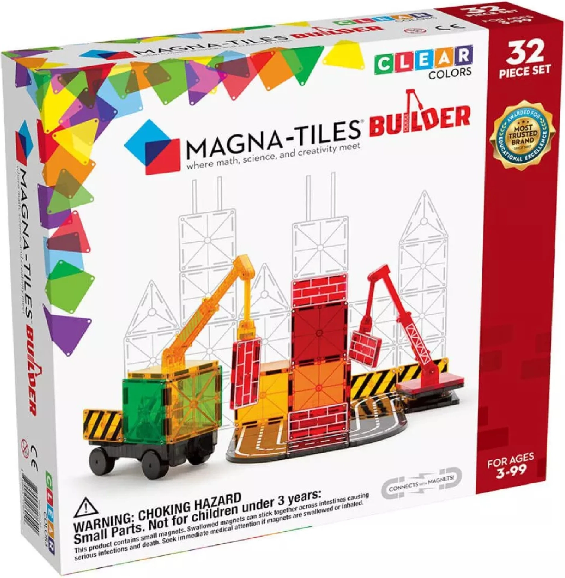 Magna-tiles magnetická stavebnice builder (32 dílků)