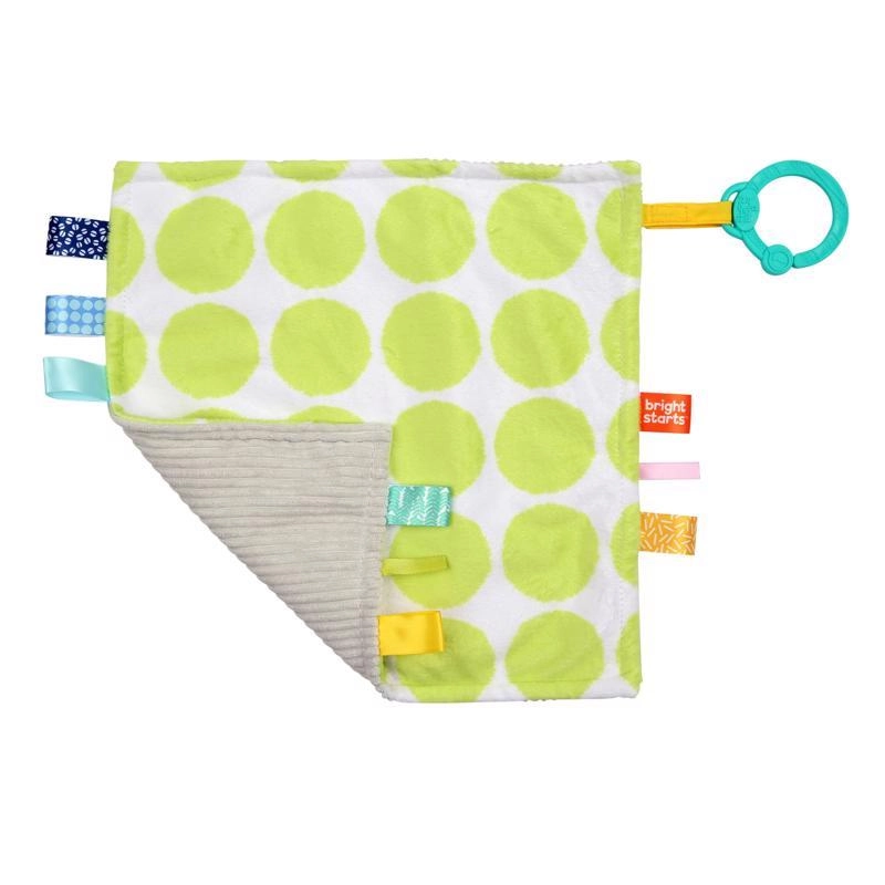 Bright Starts dečka maznacia na C kroužku Little Taggies zelené tečky