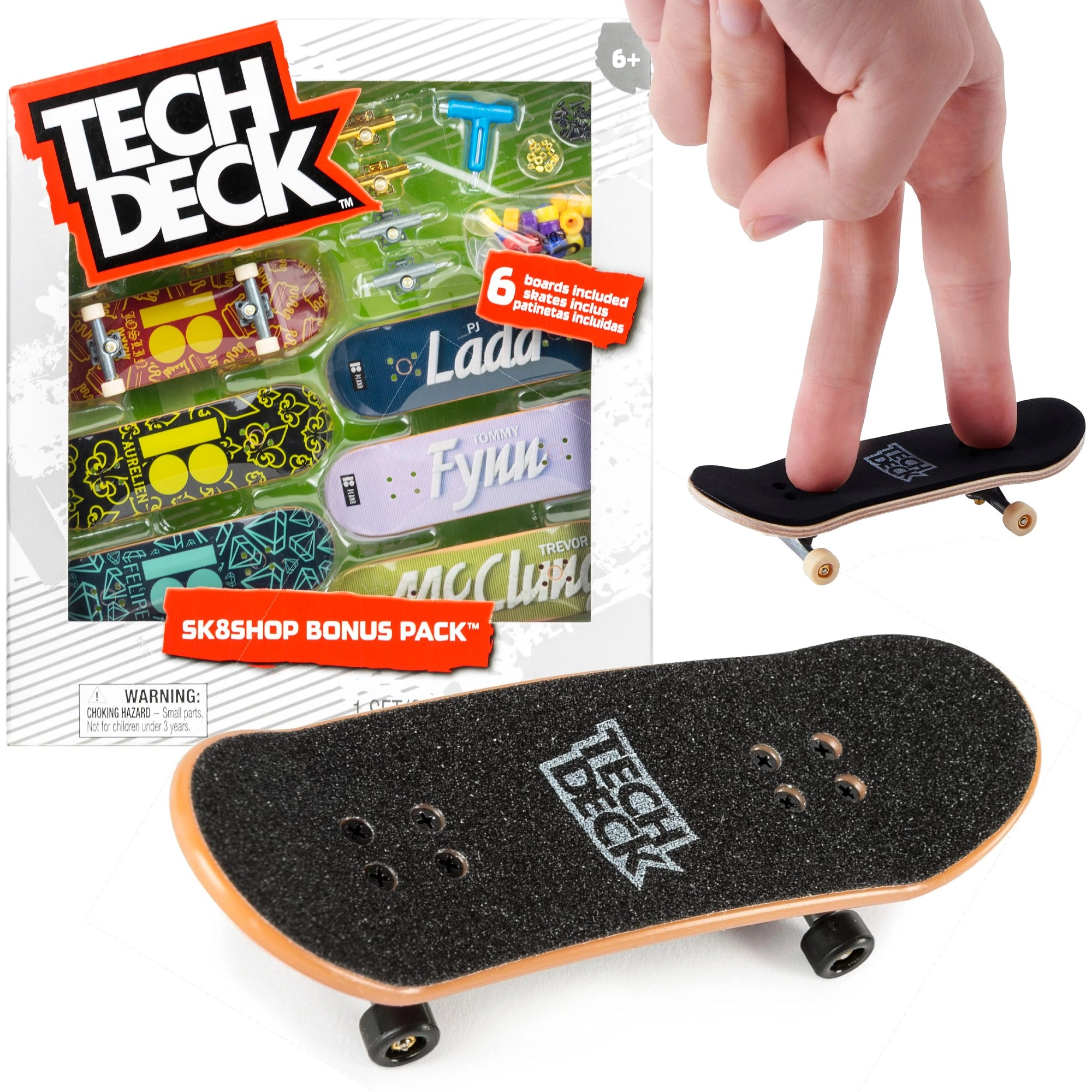 Fingerboard Tech Deck Bonus Pack Plan B Sk8Shop s příslušenstvím, 6 ks