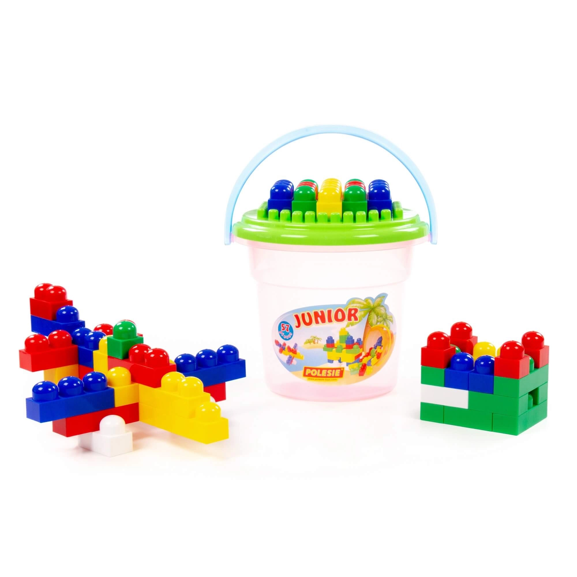 Stavebnice Junior Construction – 57 dílků v kyblíku