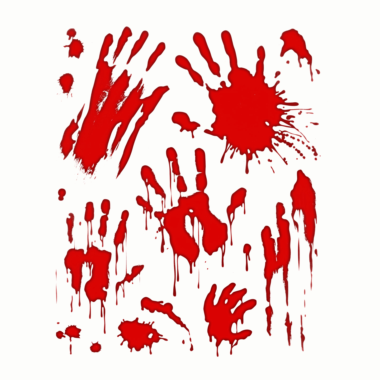 Halloweenské okenní nálepky krvavé ruce