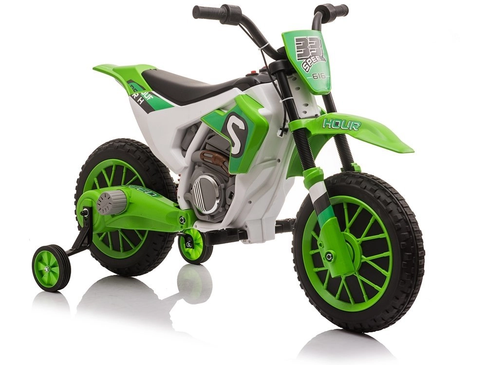 Levně Dětská elektrická motorka zelená