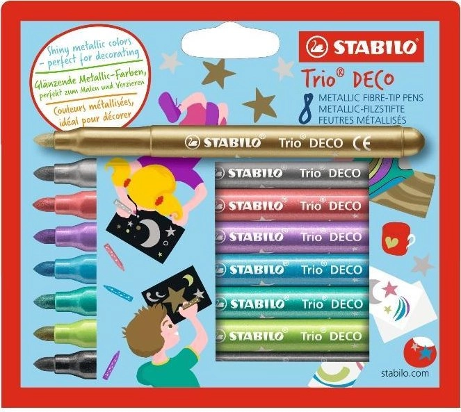 Levně STABILO Trio Deco sada 8 metalických fixů