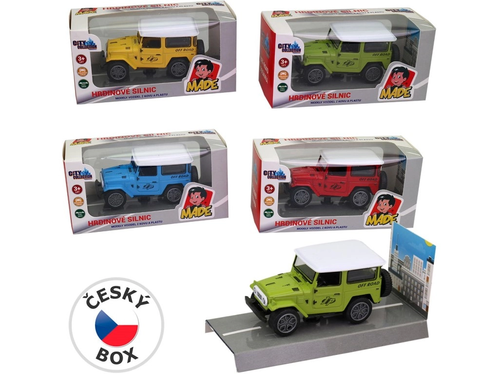 Auto Jeep kovové se zpětným chodem