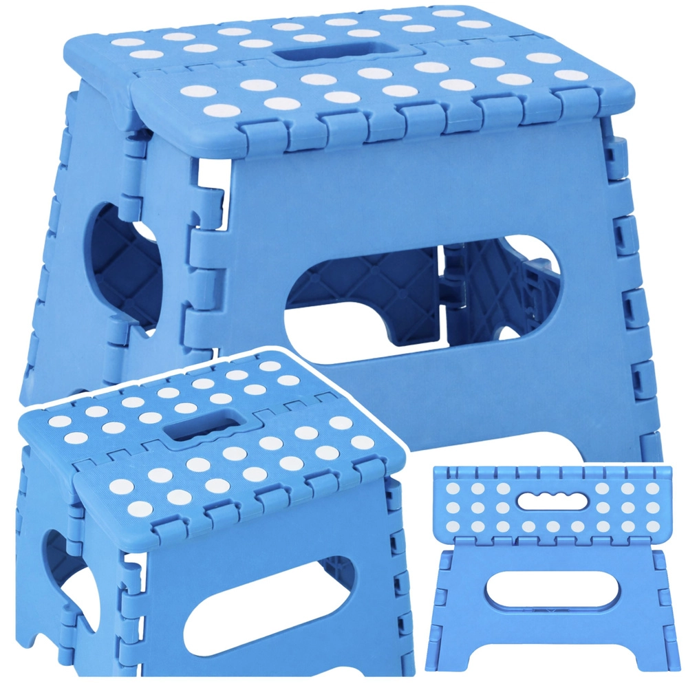 Skládací plastová stolička s protiskluzem, modrá 24 × 19 cm