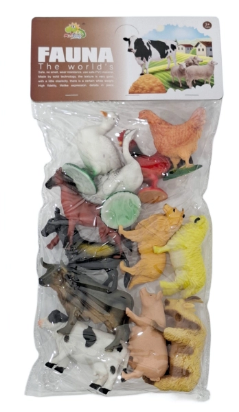 Figurky hospodářských zvířat – sada 12 ks