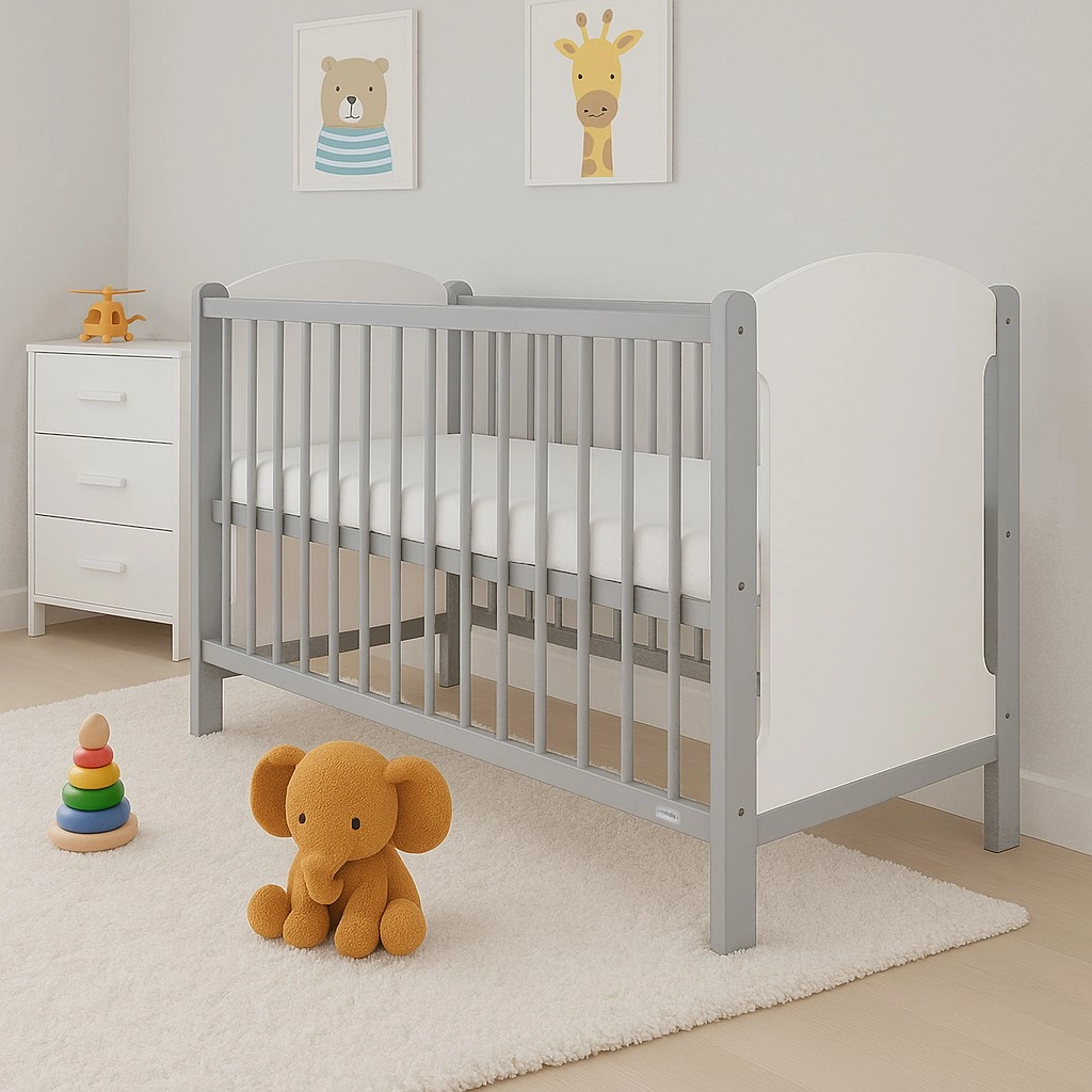 New Baby Dětská postýlka ELSA bílo-šedá