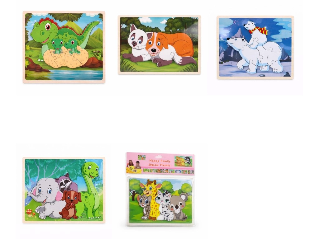 Dřevěné puzzle zvířátka 22,5 × 14,5 cm