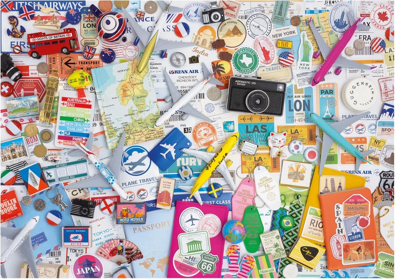 Puzzle Cestovní koláž 1000 dílků EDUCA