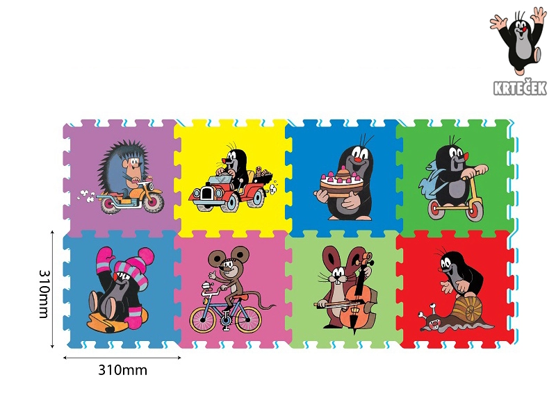 Levně HM Studio puzzle Krteček 30x30 8 ks