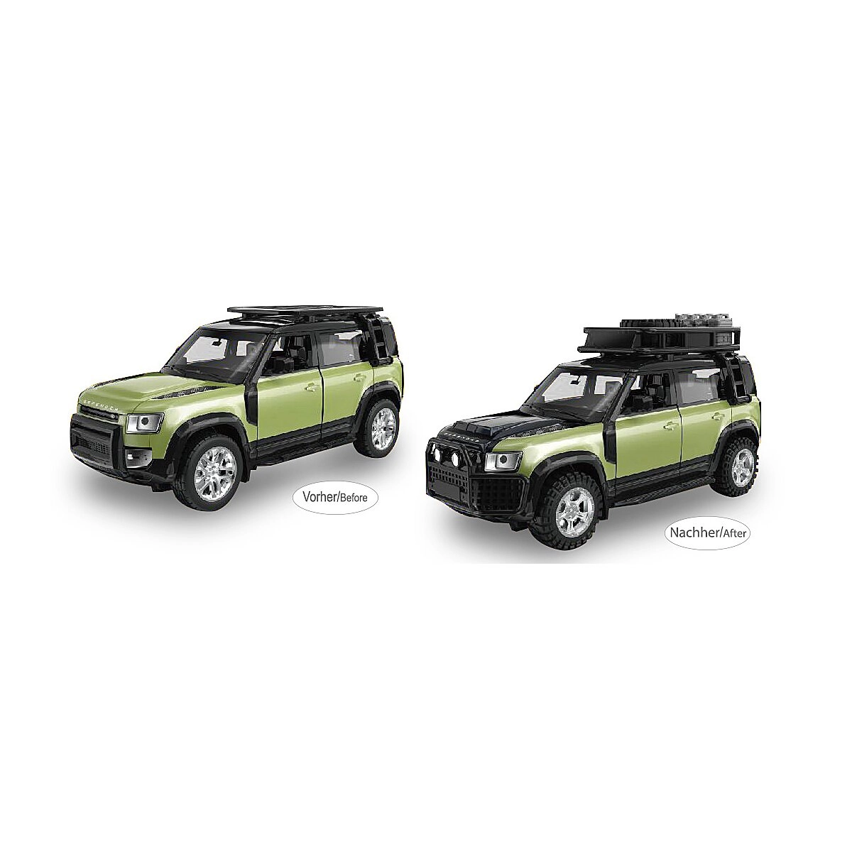 JAMARA Land Rover Defender 110 kovový model 1:43 zelený
