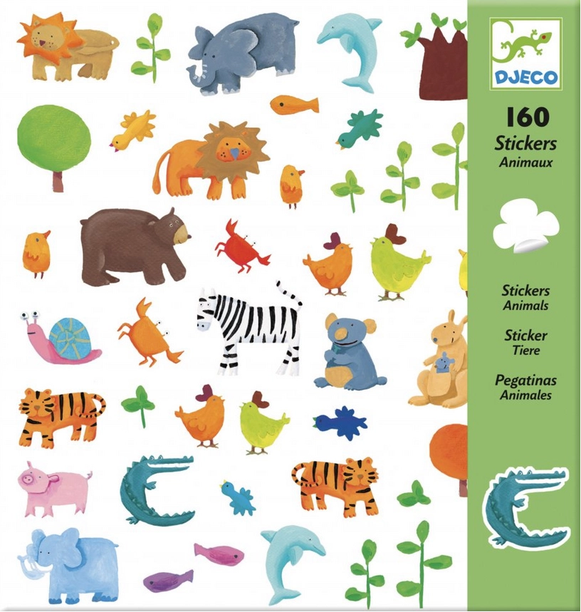 Levně Djeco Samolepky ZOO 160 ks
