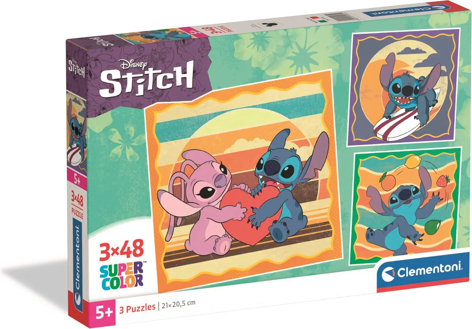 Clementoni puzzle Stitch: přátelský mimozemšťan 3×48 dílků