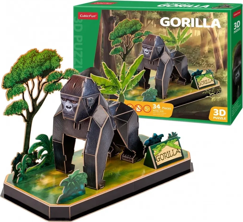 CUBICFUN 3D puzzle Gorila 34 dílků