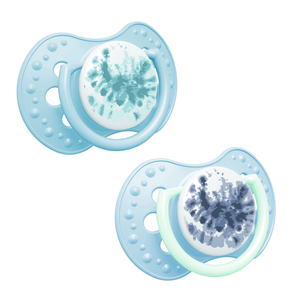 LOVI Dudlík silikonový dynamický Tie Dye 18m+ 2 ks kluk