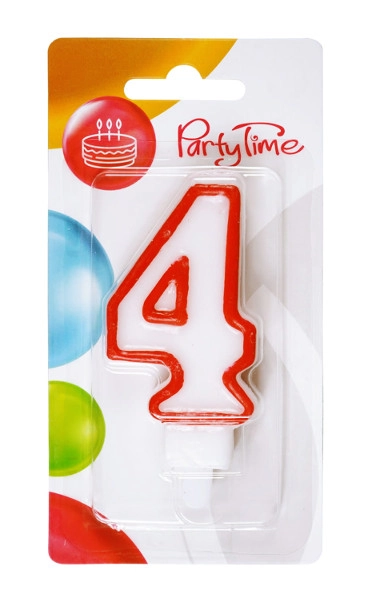 Narozeninová svíčka číslo 4 červená