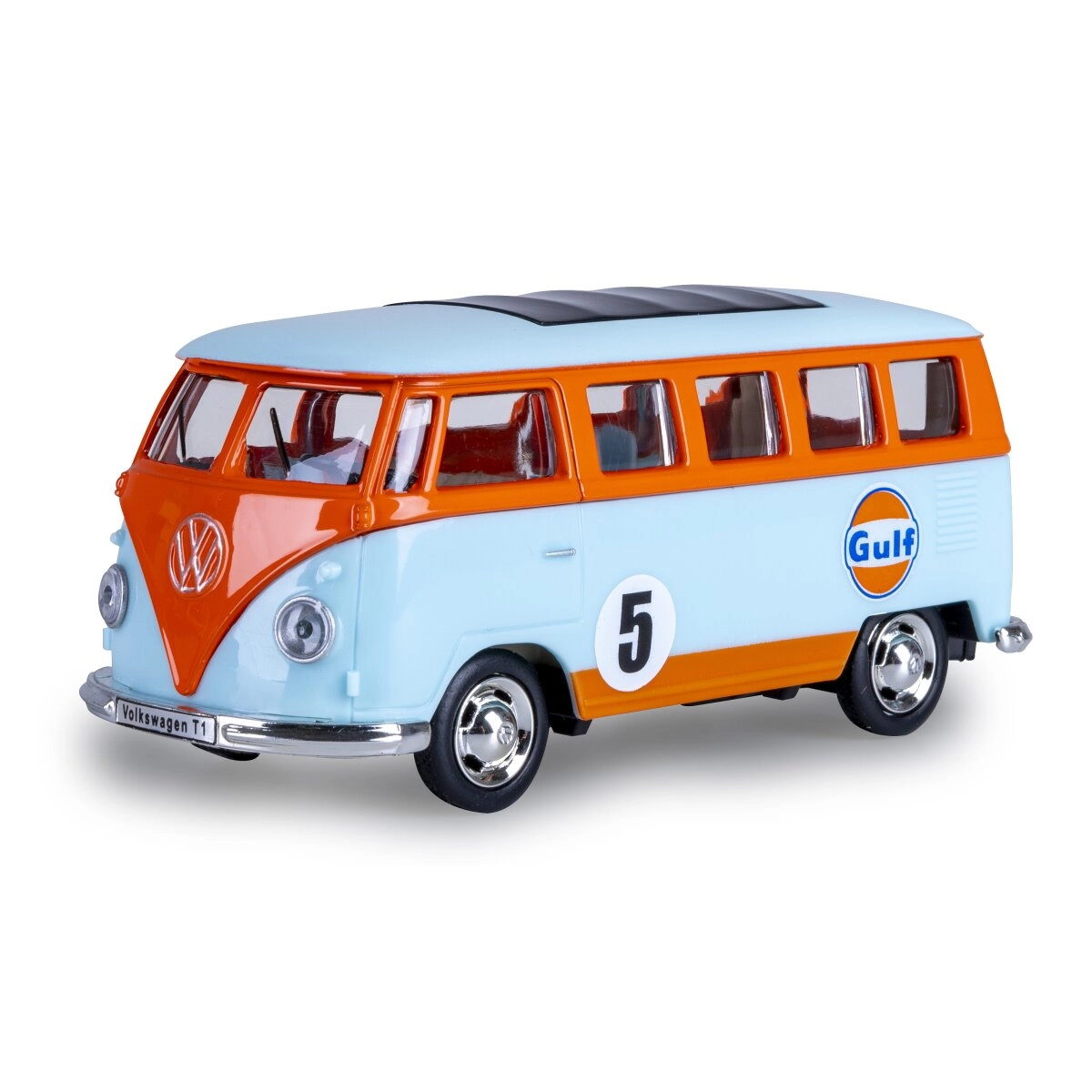 Kovový model Volkswagen T1 světle modrý 1:38