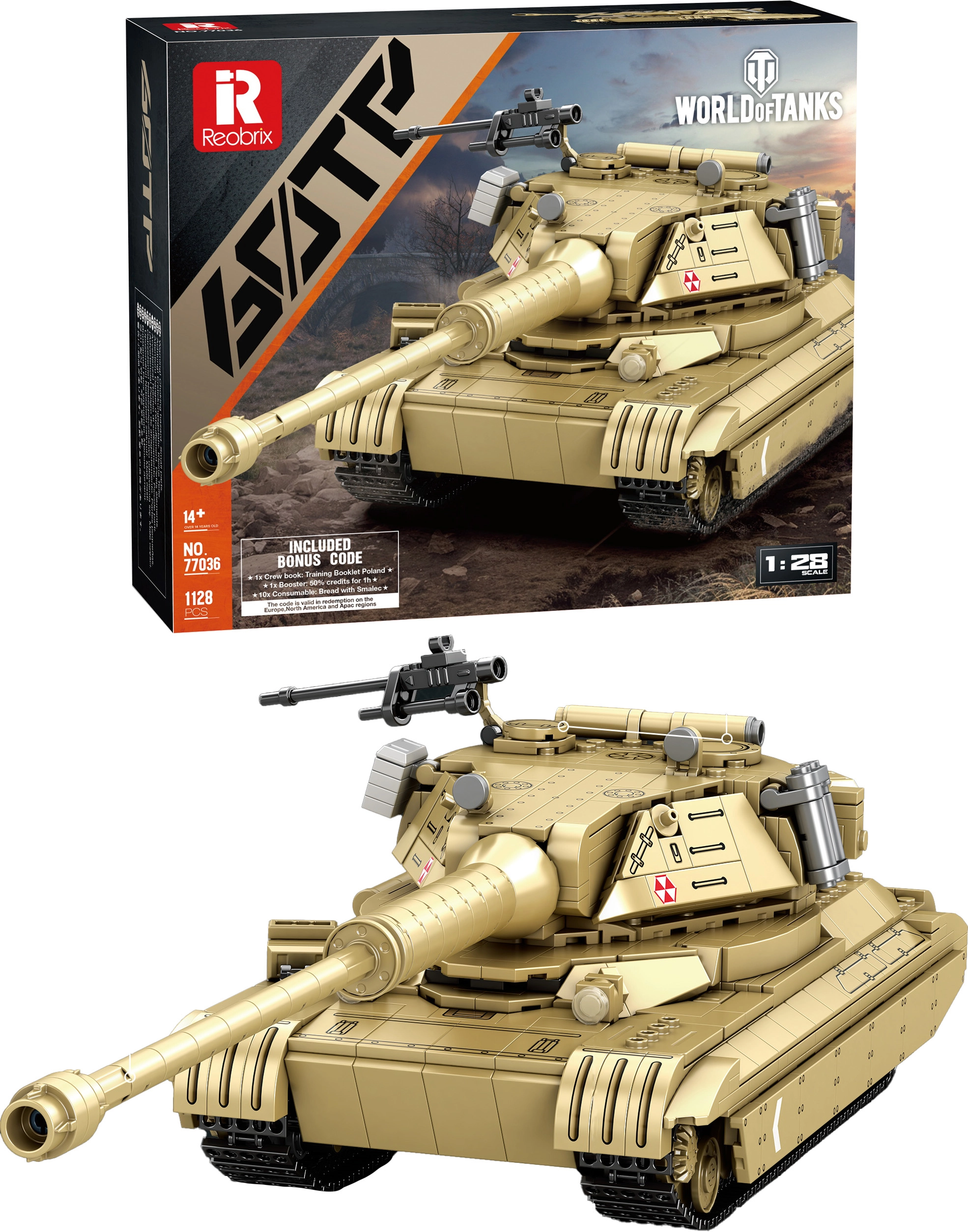 Stavebnice tanku T-44 World of Tanks 1128 dílků