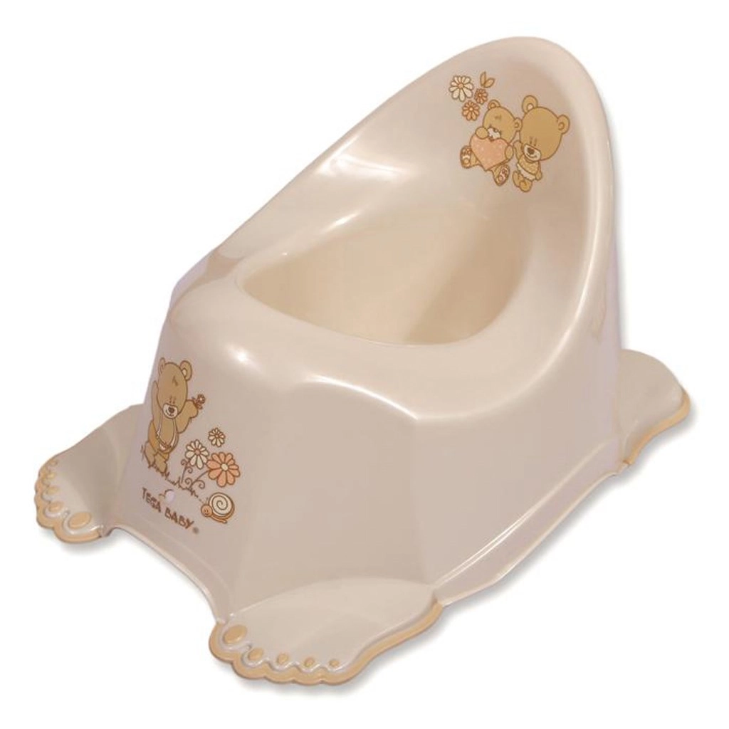 Hrající dětský nočník s protiskluzem – béžový medvídek