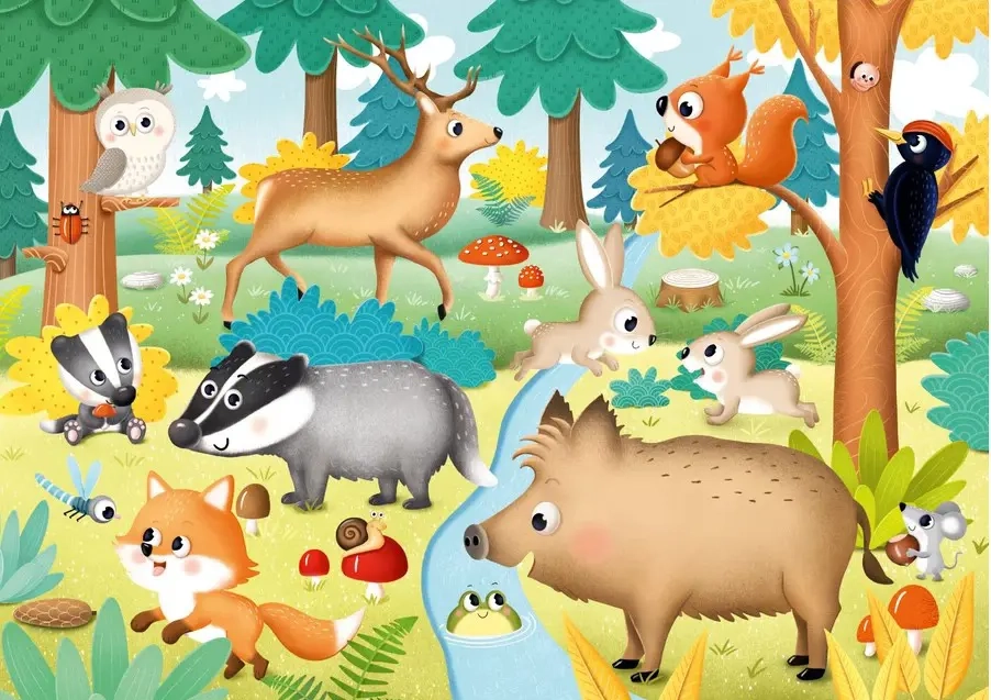 Levně Puzzle lesní zvířátka XL 15 dílků DINO