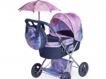 Skládací kočárek pro panenky se slunečníkem a taškou magic bubble 60 cm