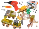 Farma pro děti – rozebíratelný traktor, kombajn a zvířata s aku vrtačkou