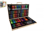 Kreativní malířská sada 180 ks v dřevěném kufříku 47 × 30 × 4,5 cm