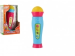 Mikrofon s ozvěnou plast 20cm na baterie se světlem se zvukem 2 barvy v krabičce 13x20x6cm