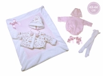 Llorens M844-38 obleček pro panenku miminko NEW BORN velikosti 43-44 cm
