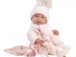Llorens New Born holčička – realistická panenka miminko 43 cm, celovinylové tělo