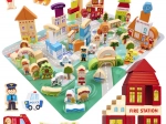 Dřevěné vzdělávací město puzzle 120 dílků