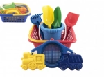 Dětská sada na písek s košíkem, kyblíkem a bábovkami