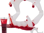 Sada upířích zubů s falešnou krví na Halloween