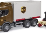 BRUDER Scania Super 560R UPS logistický vůz s vysokozdvižným vozíkem