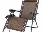 Lehátko na zahradu a pláž Čokoláda + opěrka hlavy + stojan + nastavení sklonu