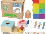 Montessori vzdělávací box 6v1 WOOPIE GREEN pro miminka 7–8 měsíců, 26 dílů, FSC