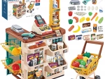 Woopie dětský supermarket s vozíkem, kasou, skenerem a 48 doplňky